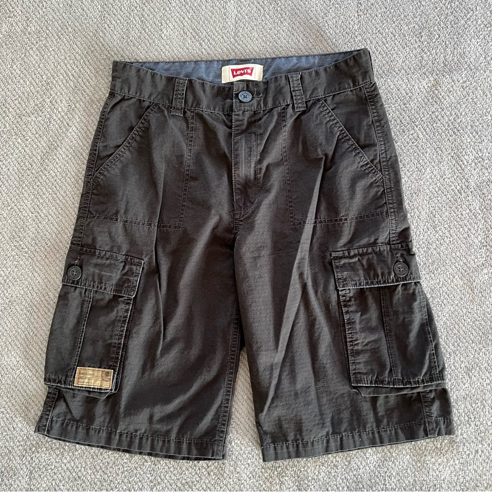 Levi’s Cargo Shorts W28 Grey Utility Y2K Streetwear Tactical Cotton